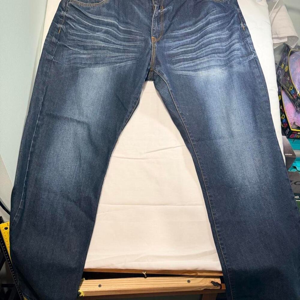 VTG Y2K Rocawear Jeans Mens 42x30 Classic Fit Dark Wash Baggy Streetwear